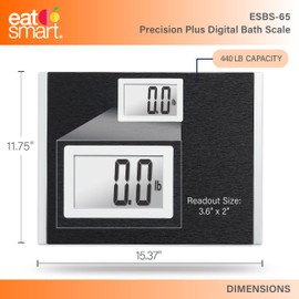 Eat Smart Precision Plus Scale for Body Weight, Wide Platform for added comfort. Extra heavy 440 LB capacity