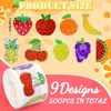 HEYTRCO 500Pcs Glitter Fruit Stickers Roll, 12 Holographic Sparkle Designs