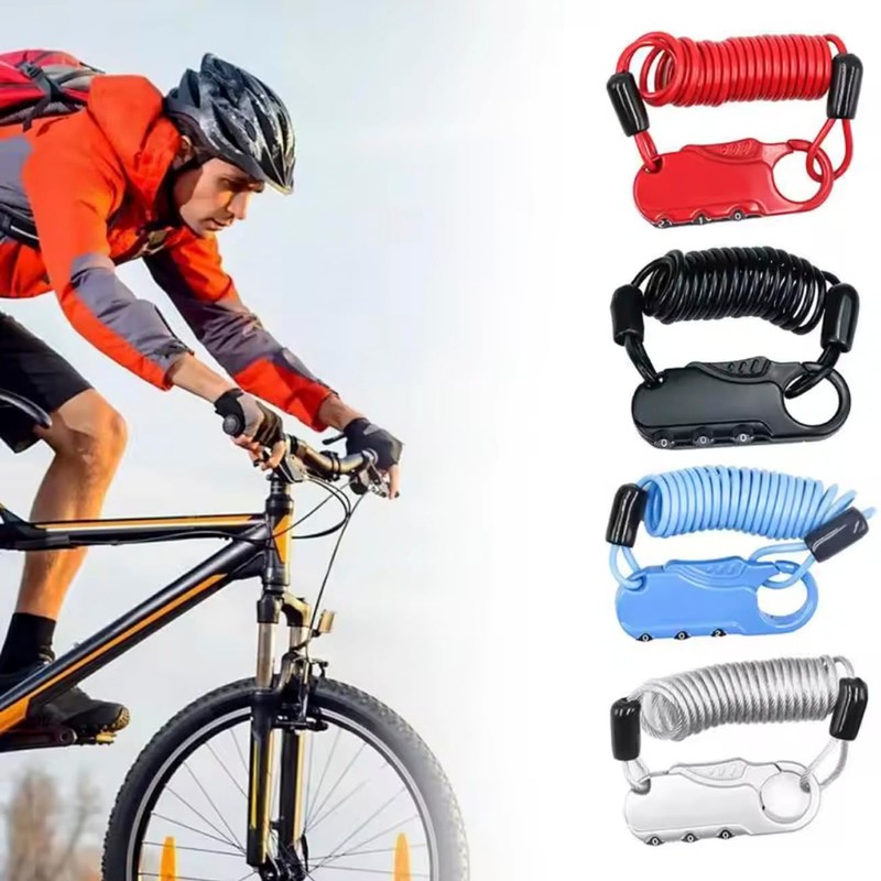 Candado Combinacion 3 Digitos Cable Bicicleta Motocicleta Antirobo Seguridad Casco