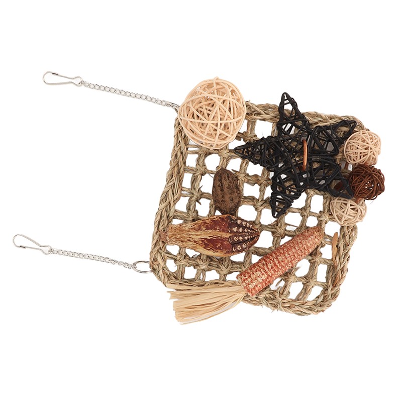 Bird Foraging Wall Toy Safety Parrot Woven Hanging Mat Climbing