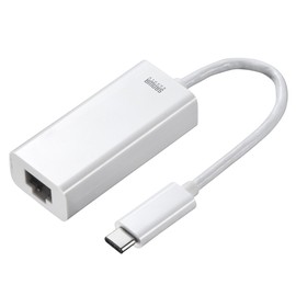Sanwa Supply LAN-ADURCM Gigabit Compatible USB Type C LAN Adapter (for Mac) White