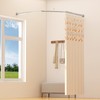 Yampos Diamond Shaped Corner Shower Curtain Rod, [Both Sides: 22"-34.8",