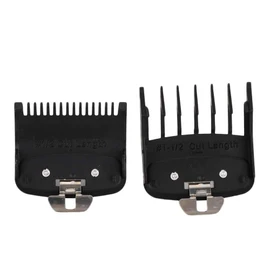 Guía de peine de cortapelos, 2 piezas El juego de peine de cortapelos incluye 2 peines de guía de fijación de plástico con longitudes de corte de 1.5 mm y 4.5 mm