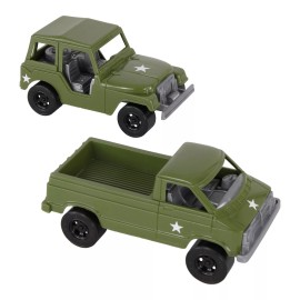 BMC Toys Tim Mee Processed Plastic Strombecker Army Men Green Jeep Pickup Truck  Vehicles