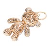 Bear Keychain Electroplate Long Bright Rhinestones Bear Keychain with Hook