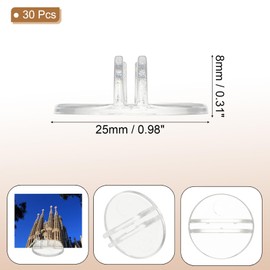 PATIKIL 0.98" Plastic Card Stands, 30 Pieces Place Card Holder Triangle Design Modern Table License Stand for Party Board Game Photo Memo Price Tag Label Menu Transparent