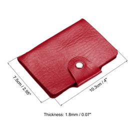 PATIKIL Credit Card Holder, 1 Pack Slim Wallet PU Leather Purse Business Cards Storage Organizer Protector with 24 Card Slots, Red