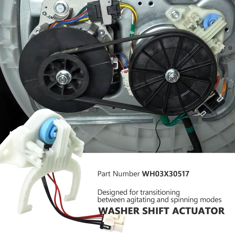 GYOFFULL Upgraded WH03X30517 Washer Shift Actuator & WH01X27538 Drive Belt