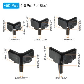 PATIKIL Fishing Hook Bonnets, 50 Pcs Treble Fishing Hook Covers Hook Safety Holder Covers for Fishing Lures, Black