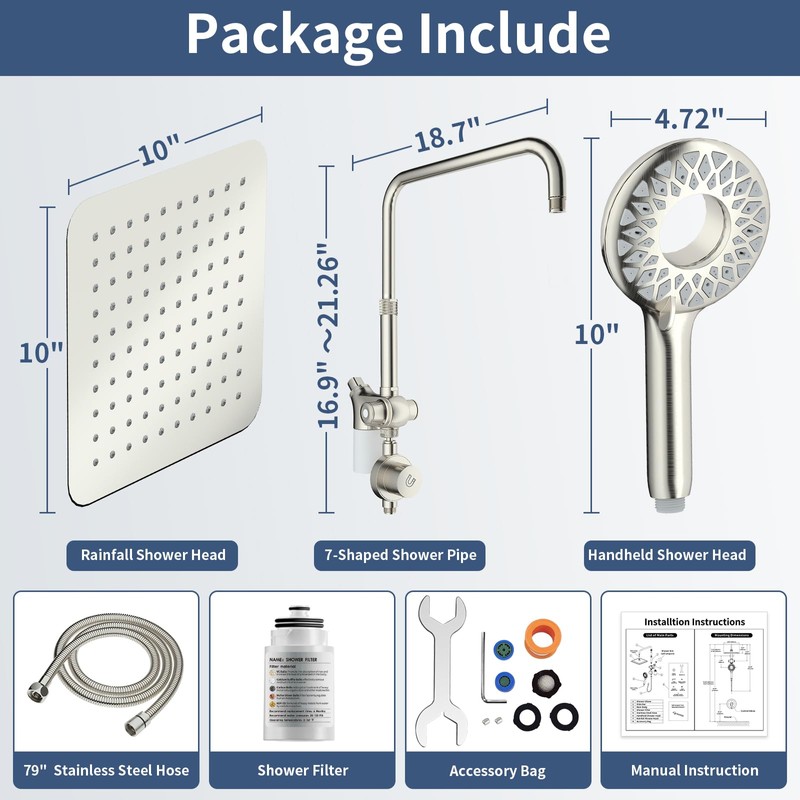 KAIYING Dual Shower Heads with Handheld Spray Combo, Magnetic Filtered