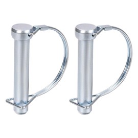 DTGN 12mm x 70mm (DxL) Axle Lock Pin - 2 Pack - For Agricultural Trailer Lawn - Carbon Steel Round Trailer Coupler Pin - Silver Tone