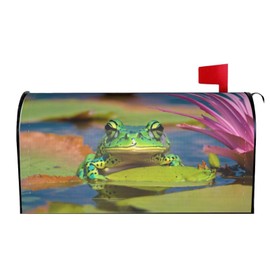 Cute Frog Print Mailbox Covers Magnetic Mailbox Wraps,Post Letter Box Cover Garden Decor Yard Mailbox