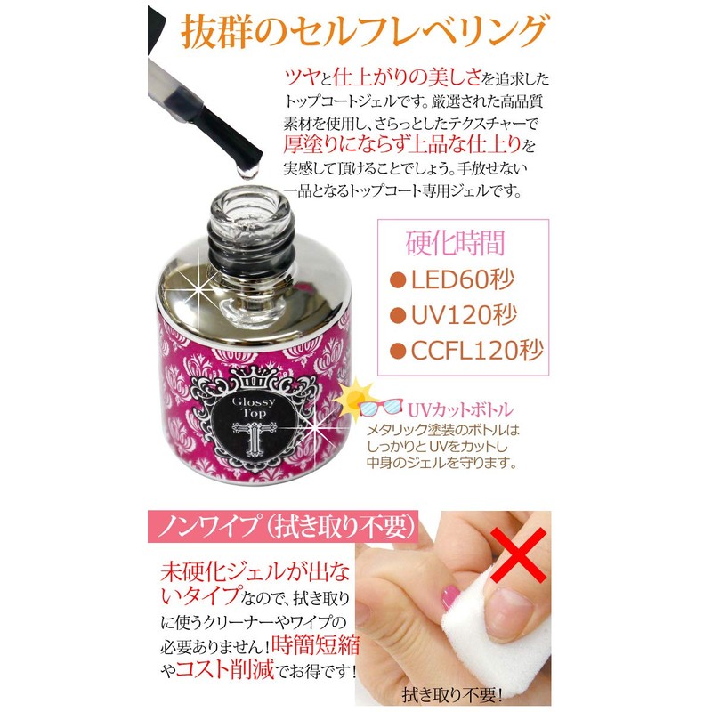 NailRecipe Gel Nail Topcoat Base Gel, Clear Gel, Registered Cosmetic