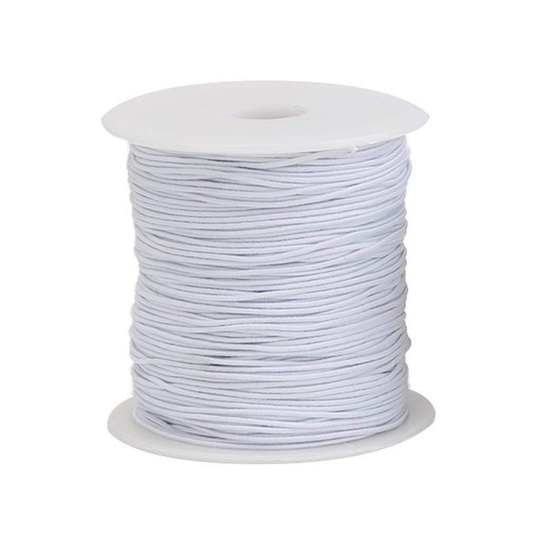Trimming Shop 1mm Wide White Elastic Sewing Thread for Shirring