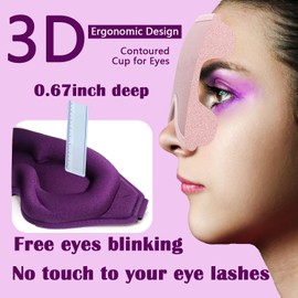 Eye Mask for Lash Extensions, Sleep Mask for Women Eyelash Extension, No Pressure 3D Contoured Lash Extension Sleep Mask, Block Out Light Sleep Protector Eye Shade Cover for Travel Yoga Nap