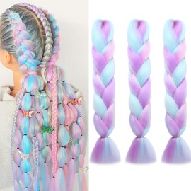 jiefeng Extensiones De Cabello Trenzado Jumbo Box De 24 Pulgadas, Coloreado, 3 Paquetes, Trenzas De Ganchillo Con Giro Ombré Para Mujer, Fibra Sintética De Alta Temperatura (24", R1)