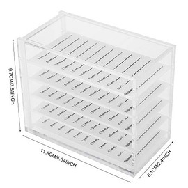 Estuche de pestanas acrilico para almacenamiento de cosmeticos, organizador de maquillaje, 5 cajones, extensiones de pestanas falsas, soporte de exhib