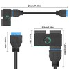 MEIRIYFA Motherboard USB3.0 19PIN Splitter 1 to 2 Extension Cable,USB