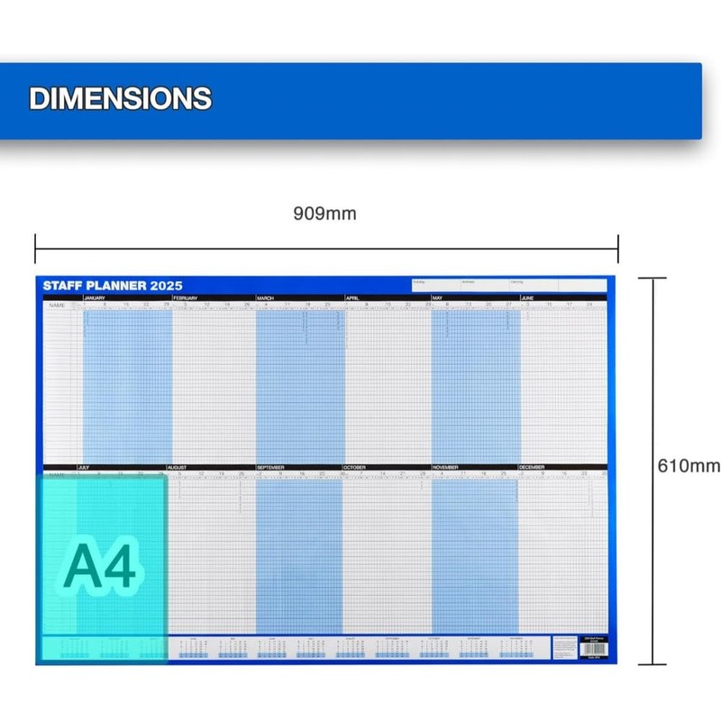 2025 Staff Year Planner Wall Calendar - Up to 40