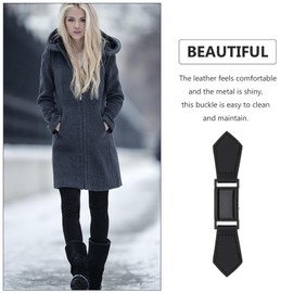 VICASKY Vintage Sweater Dress Coats 2Pcs Sew on Leather Buckles Cloak Clasp Fasteners Sew- On Toggles Button Leather Snap for Shawl Accessories Black Vintage Sweaters Horn Button