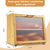 Joyvilla Double Layer Bamboo Bread Box for Kitchen Countertop, Bread
