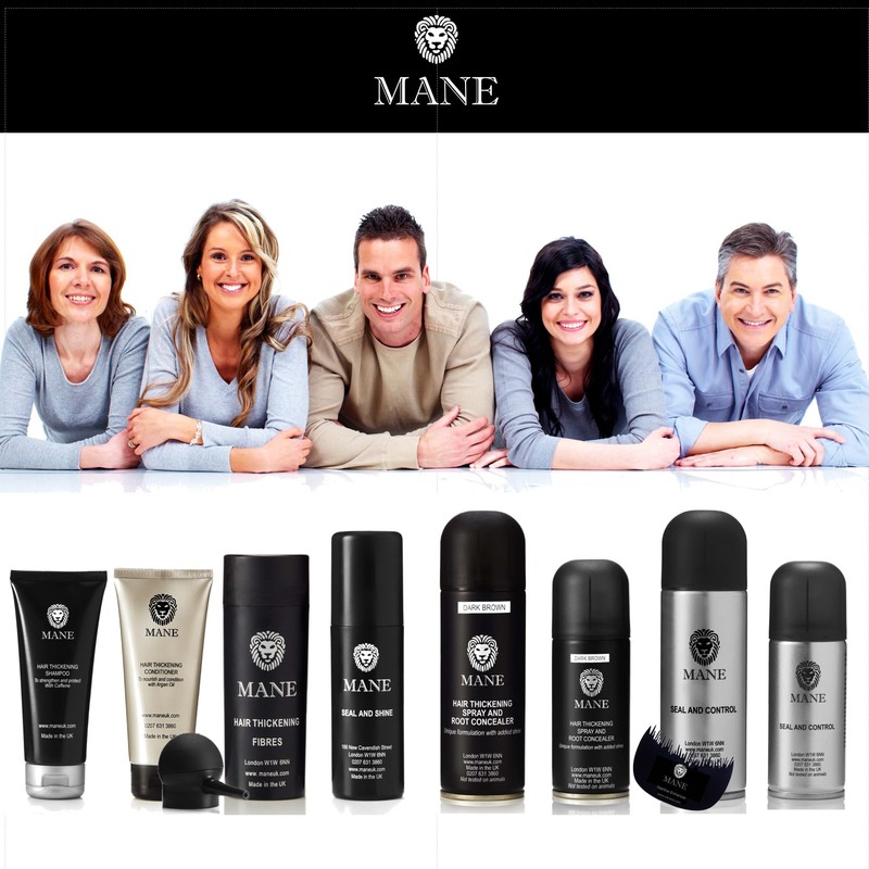 MANE Hair Thickening Fiber Spray (200 ml, Black)