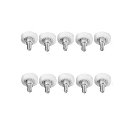 Der-beste-Preis Pack of 10 sliding castors with thread, drawer roller, plastic furniture castor, positioning roller, drawer bearing roller, M6, diameter 22 x 22 mm