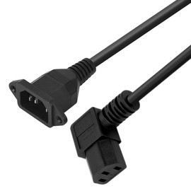 Traovien C14 to C13 Panel Mount Power Cable, 90 Degree Right IEC 320 C13 Female to C14 Male PDU Power Supply Extension Cord, for Computer LED HDTV Monitor and Scanner 0.4m