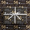 RUSPEPA 56th Birthday Wrapping Paper Roll, Min Roll, Black Gold
