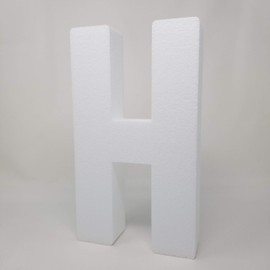 Free Standing - EPS Smooth Foam Letters for Weddings, Cakes, Arts & Crafts - 24" High - Letter H