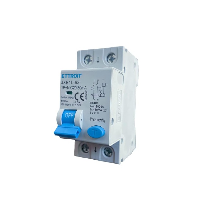 ZOREI Circuit Breaker 1P+N 6KA 30mA 220V Used 2 DIN