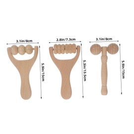 Beavorty Natural Wood Therapy Massager Roller Essential Face Eye Skincare Tool for Puffiness Reduction