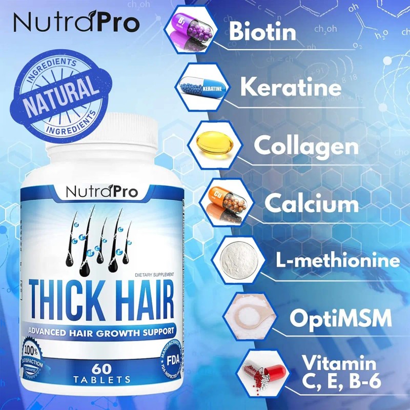 Vitaminas Crecimiento Cabello Grueso Pastillas Sabor