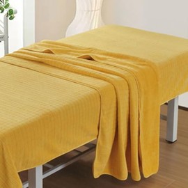 Morbuy Morbuy Massage Bed Blanket, Microfibre Beauty Bed Cover Without Face Hole Soft Washable SPA Massage Table Face Towel Suitable for Salons SPA and Therapists (Blankets 120x210cm,Yellow)