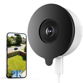 YESKAMOU 2K Indoor Window Surveillance Camera, 2.4 & 5GHz WiFi, 24/7 Recording, Quick Installation for Home Protection