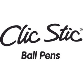 BIC CSM241BLK Clic Stic Pen, Medium Point, 24/CT, Black Ink/White Barrel