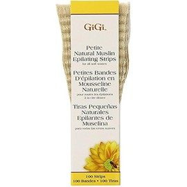 GiGi Natural Muslin Epilating Strips, Petite 100 ea (Pack of 4)