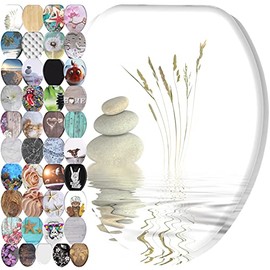 Sanilo Elongated Toilet Seat, Wide Choice of Slow Close Toilet Seats, Molded Wood, Strong Hinges (Balance)