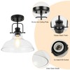 WILON Semi Flush Mount Ceiling Light Fixture, Black Farmhouse Light