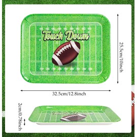 MUNILAIL MUNILAIL 3 PCS Football Serving Trays 12.8 x 10 Inch Melamine Serving Platter Reusable Football Party Trays for Snacks Cookies Dessert Food Serving Dish Plates