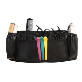 Barber Apron, Hair Cutting Tool Aprons Hair Stylist Storage Pouches, PU Leather Professional Hairdressing Tools Storage Holster with Waist Belt for Men Women