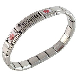 Gadow Jewelry Seizures Medical Alert ID Bracelet for Men or Women Awareness Stainless Steel