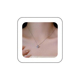 Yienate Funky Crystal Pendant Necklaces Choker Silver Vintage Angel Wing Crystal Necklace Statement Tiny Rhinestone Crown Necklace Charm Wedding Crystal Necklace Jewelry for Women and Girls