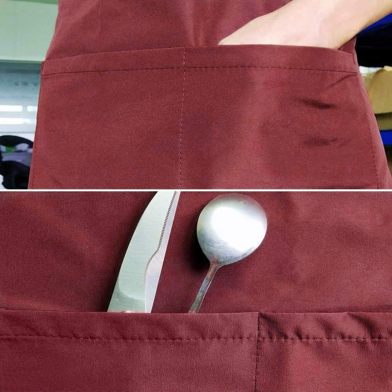 Viedouce 2-Pack of Waterproof Cooking Aprons with Pockets, Adjustable Kitchen
