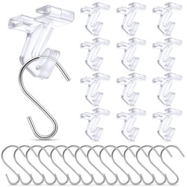 Moxweyeni 30 Pack Drop Ceiling Hooks for Classroom Back to School Supplies Hanging Ceiling Tile Metal Hangers for School Classroom Office (Clear Hook)