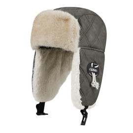 Clakllie Waterproof Winter Trapper Bomber Hats Ushanka Russian Hunting Cap with Earflaps Aviator Pilot Caps,Urban Gray