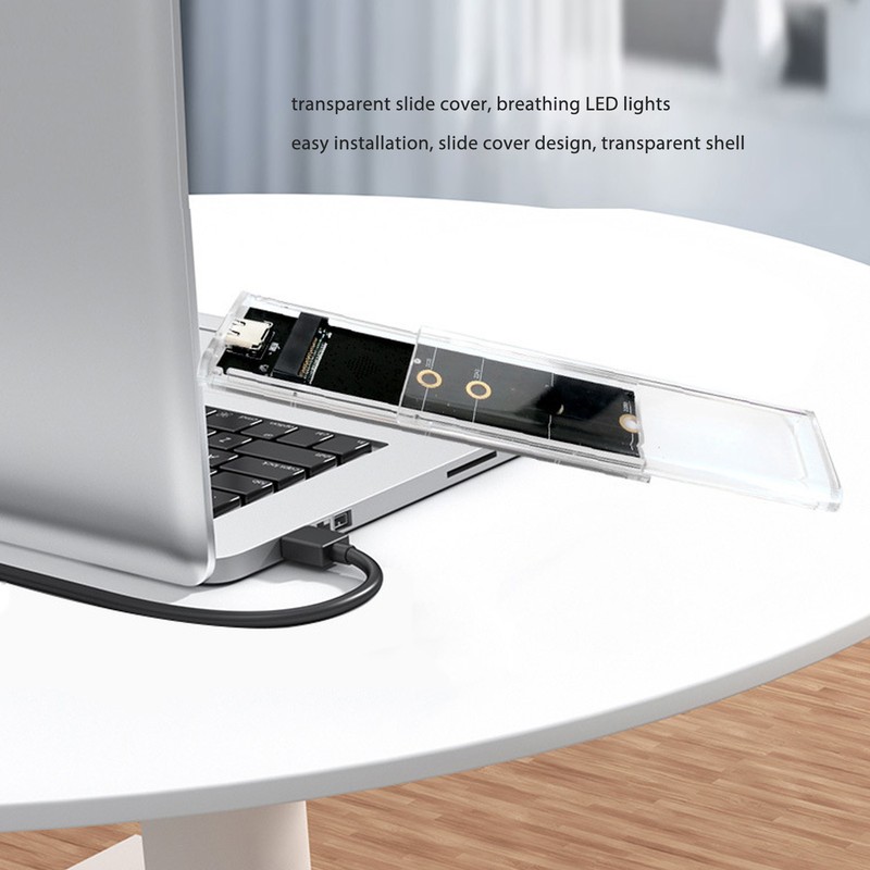 M.2 NVMe SSD Enclosure 10Gbps Type C USB 3.1 Breathing