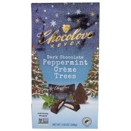 Chocolove Peppermint Crème Trees in Dark Chocolate | 55% Cocoa | Festive Christmas Candy & Chocolates for Gifting | Crafted with Belgian Chocolate | Non-GMO, & Gluten-Free, 7.05 oz Pack