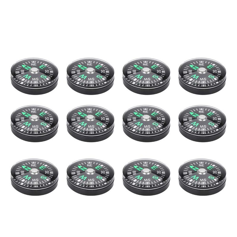 20mm 12 Pcs Button Compass Mini Compass, Easy to Read,