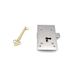 Antique Cabinet Lock with Key Drawer Lock with Key Flush Mount Lock Non Mortise Lock Antique Furniture Door Lock with Key Antique Reproduction Large Antique Lock